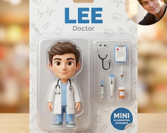 Retrato de figura de acción personalizado: Arte personalizado para caja de juguetes (archivo digital)
