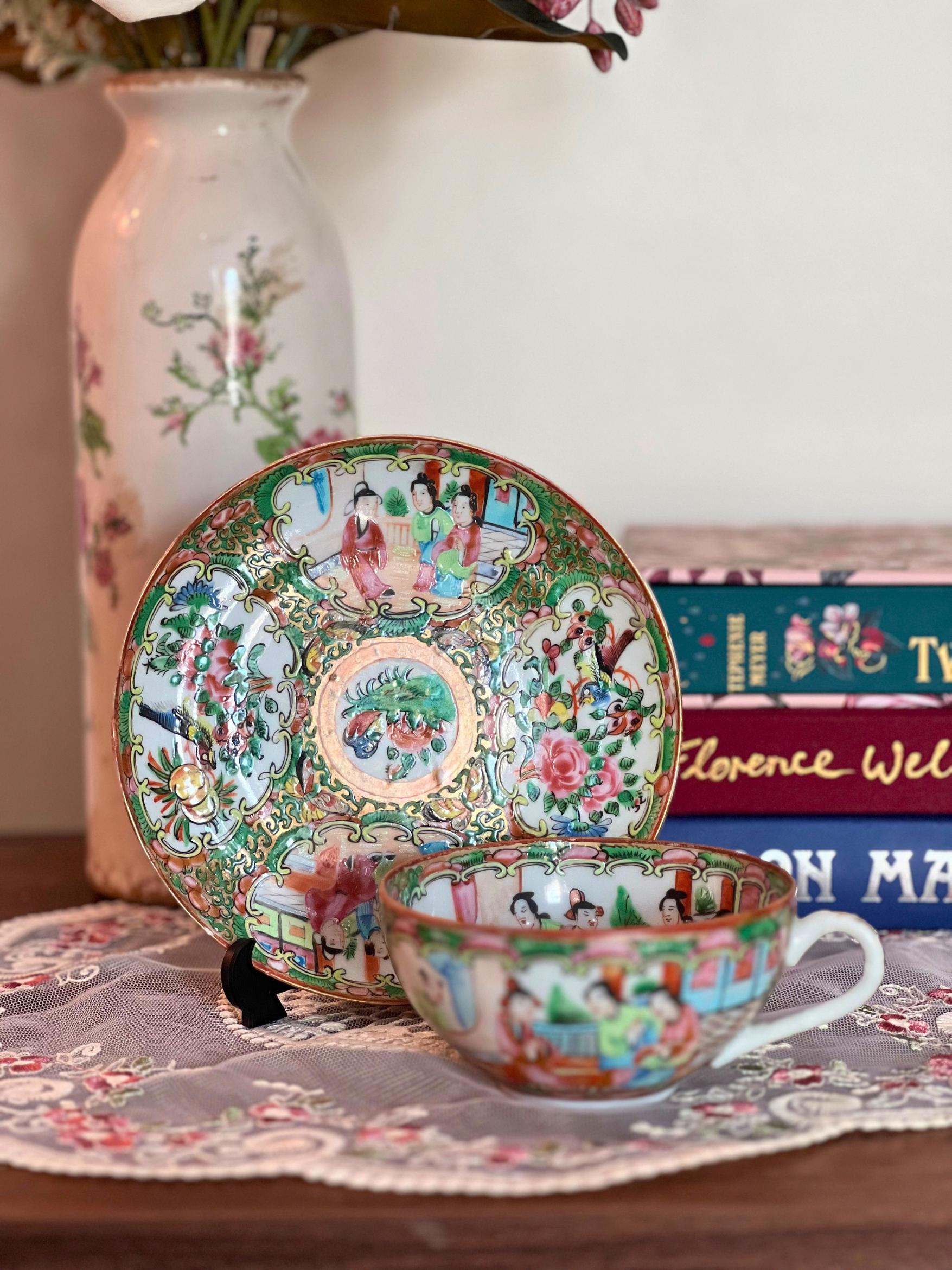 Antique Rose Medallion China Set - Etsy