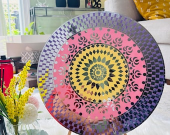 Handgemaakte mandala spiegelmozaïekkunst