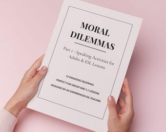15 Moral Dilemmas for Adults | ESL Speaking Activities | Conversation Cards | Ethical Discussion Prompts PDF