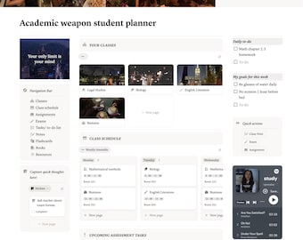 Notion Student Planner Template All-in-One Academic Planner