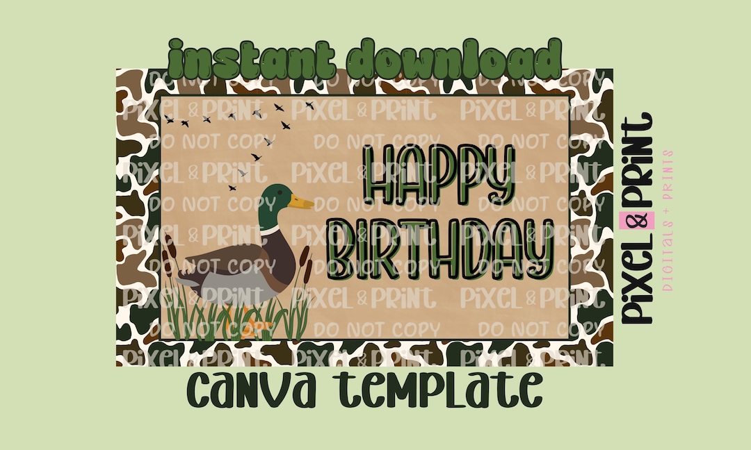 Duck Hunting Theme Banner Template (digital Download) - Etsy