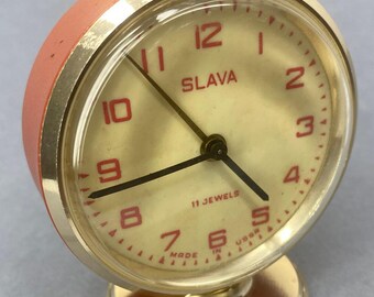 Alarm clock, Soviet Alarm clock "SLAVA",Vintage alarm clock,Working alarm clock,USSR alarm clock,Mechanical Alarm Clock, USSR 1980's