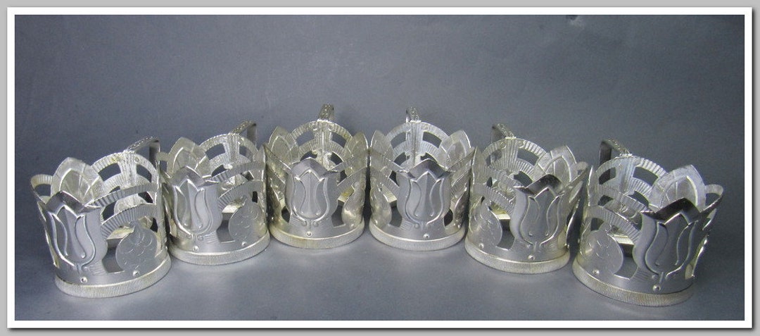 Lot de 6 supports de verre~l'URSS 1950's~podstakannik #12524