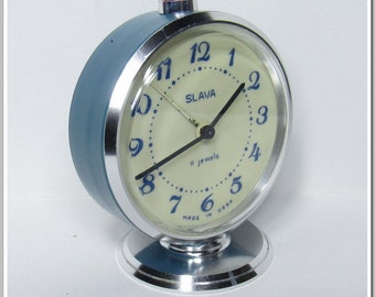 Alarm clock, Soviet Alarm clock "SLAVA",Vintage alarm clock,Working alarm clock,USSR alarm clock,Mechanical Alarm Clock, USSR 1980's