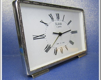 Alarm clock, Soviet Alarm clock "SLAVA",Vintage alarm clock,Working alarm clock,USSR alarm clock,Mechanical Alarm Clock, USSR 1980's