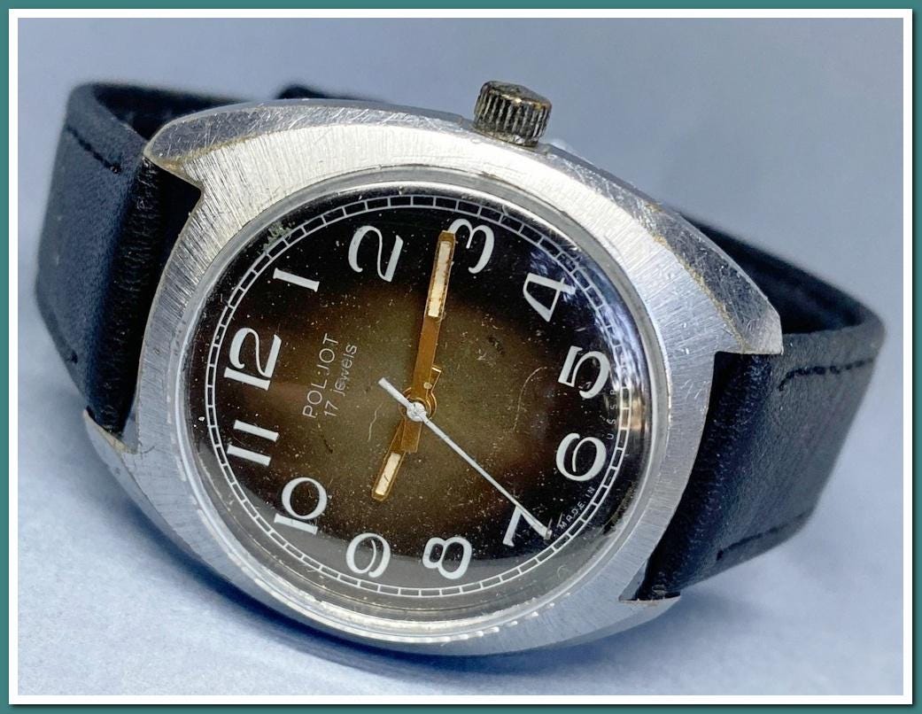 Montre Mécanique Vintage Poljot URSS (1980) – Calibre 2614.2H, 17 Rubis – Style Pilote