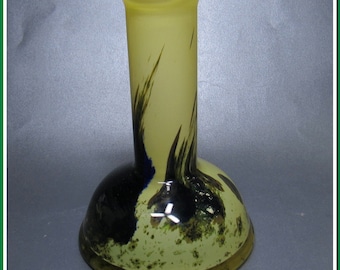 Soviet Vintage, Milk and Multicolor color USSR 1940 Vase, Colored Glass, Original