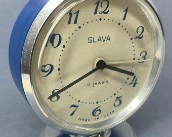 Alarm clock, Soviet Alarm clock "SLAVA",Vintage alarm clock,Working alarm clock,USSR alarm clock,Mechanical Alarm Clock, USSR 1980's
