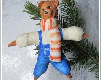 Bear-USSR Christmas Tree Toy Ornament Vintage Decoration Cotton