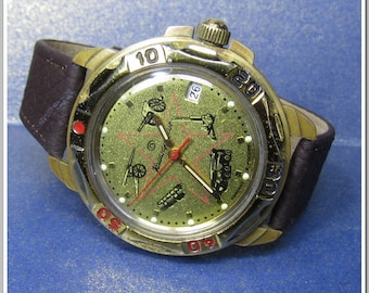 Russische mechanische Uhr Wostok/Vostok Komandirskie 2414.Ein Klassiker der UdSSR 1980'er Jahre