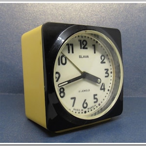 Vintage mechanical Soviet alarm clock "Slava " made in the 1988 in Second Moscow Watch Factory,Mechanical Alarm Clock, USSR 1980's