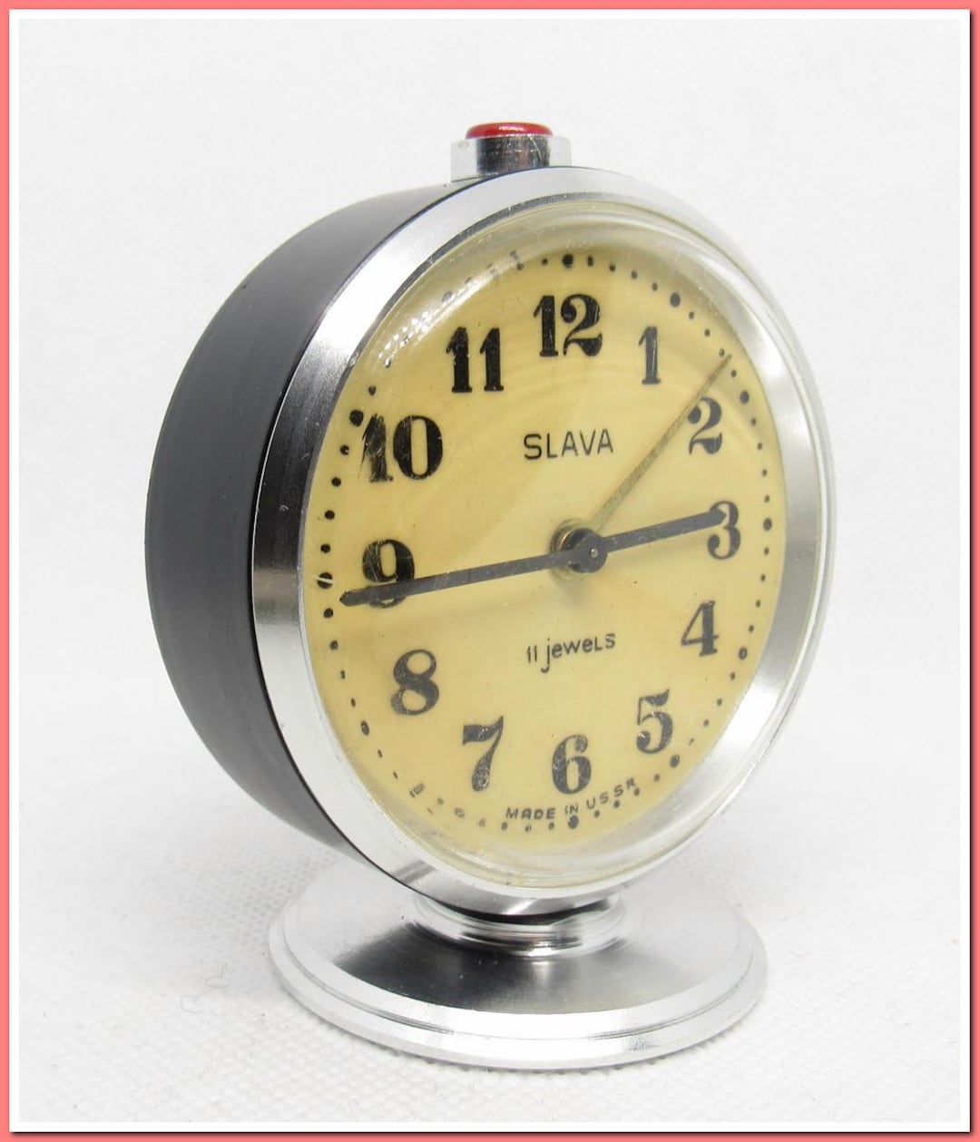 Vintage Mechanical Soviet Alarm Clock 