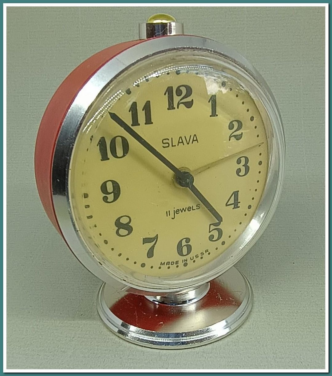 ソビエト　旧ソ連　レトロ　SLAVA スラヴァ　ビンテージ　置き時計 Vintage 1980 Soviet Slava Alarm Clock |USSR Made, Mechanism 5671
