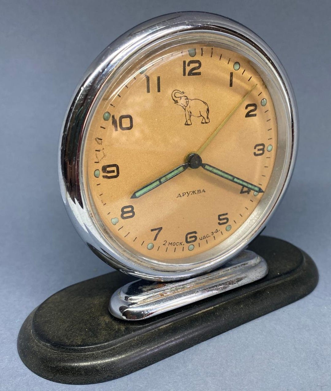 Vintage 1957 Slava Družba Alarm Clock From USSR | 2nd Moscow Watch