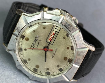 Vintage Slava Sekonda Mechanical Watch – USSR – 26 Jewels – Automatic – Day-Date – Rare Condition