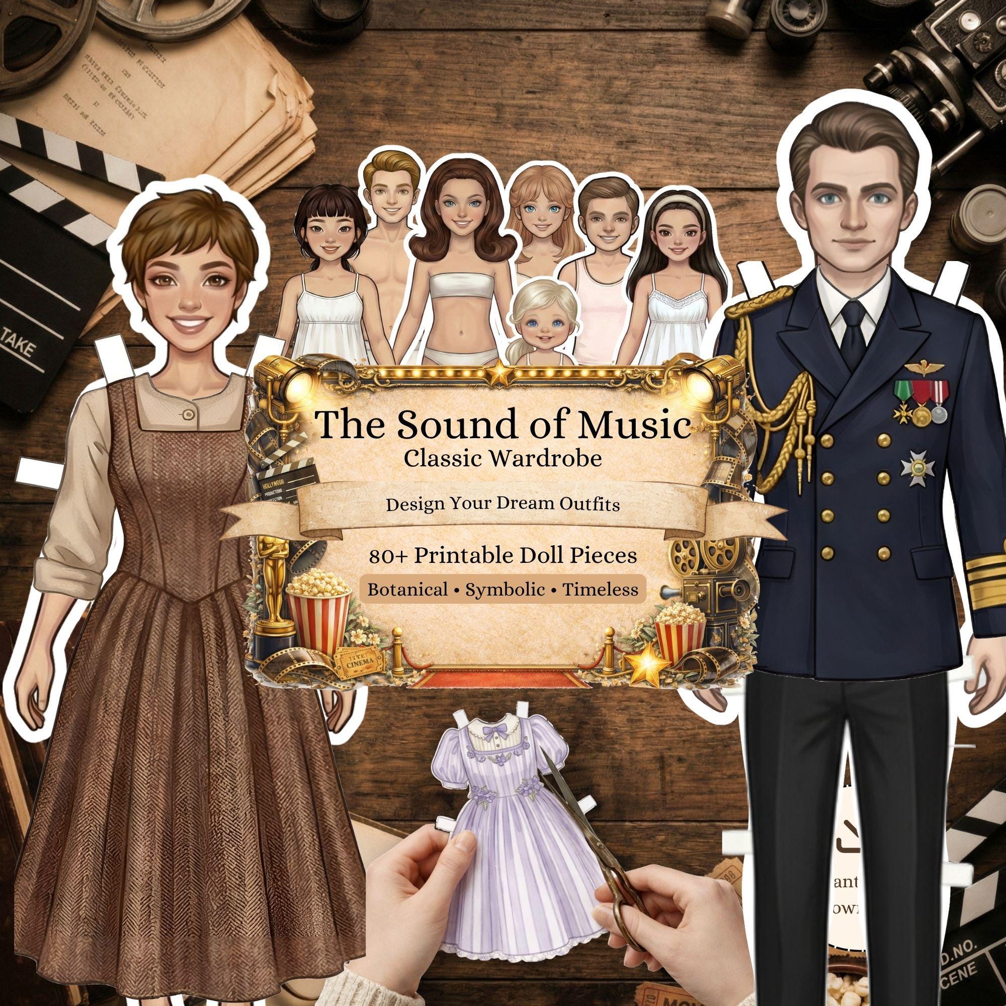 self-portraitドレス＆PAPER DOLLSオフショルダードレス Vintage Alpine Family Printable Paper Doll Set, Musical Dress up