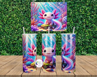 Axolotl Stainless Steel Tumbler, Double-Walled Tumbler