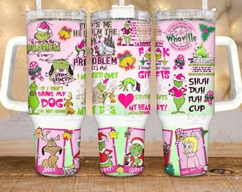 Vaso Grinch Doodles de 40 oz