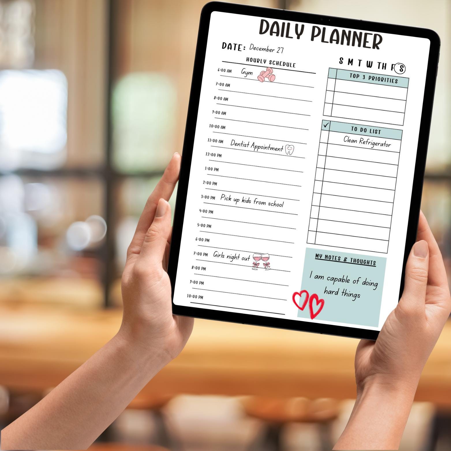 Daily Planner Printable PDF | Instant Download Daily Planning Sheet - Etsy