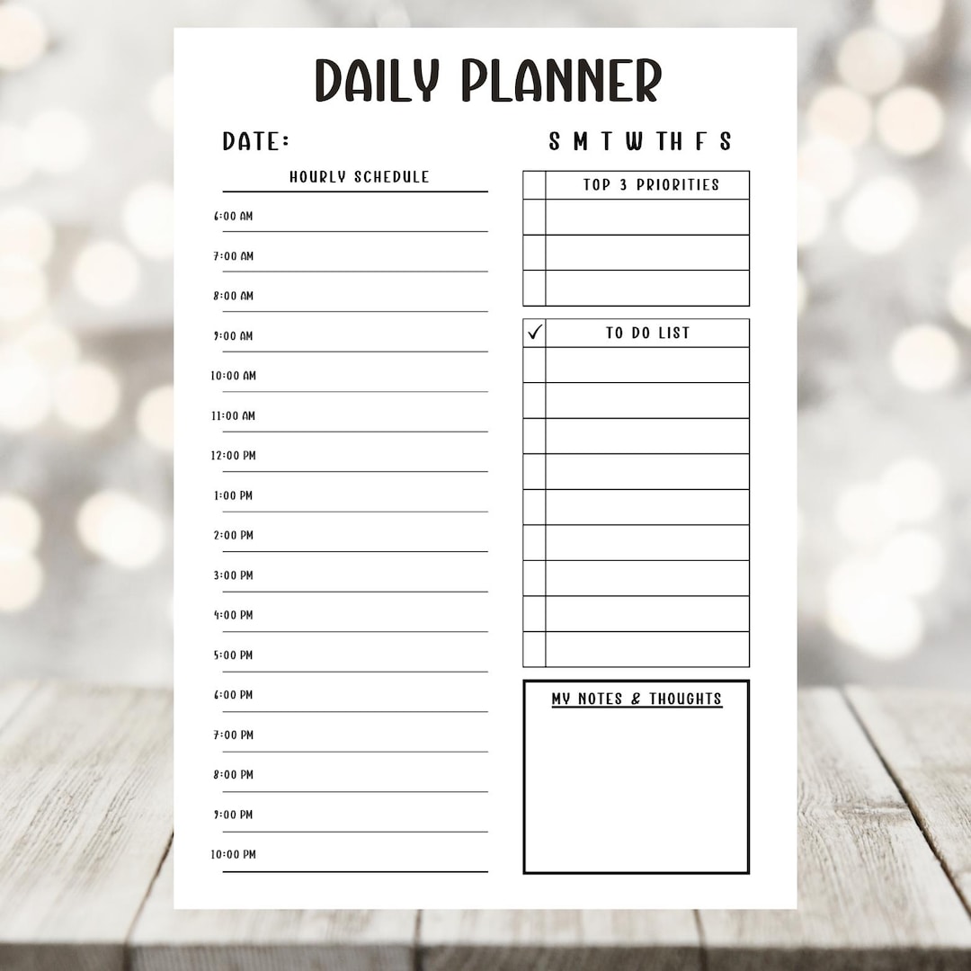 Daily Planner Printable PDF | Instant Download Daily Planning Sheet ...