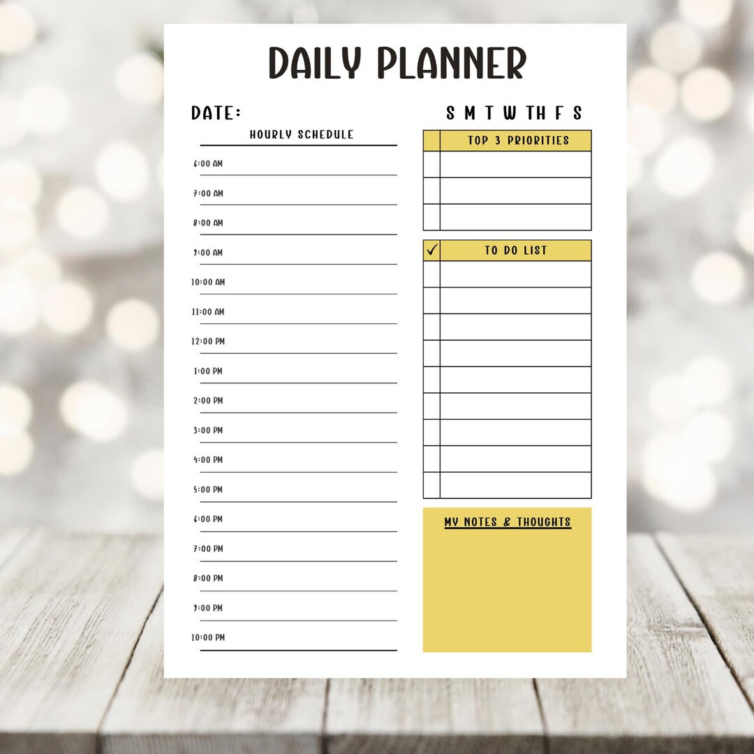 Daily Planner Printable PDF | Instant Download Daily Planning Sheet ...