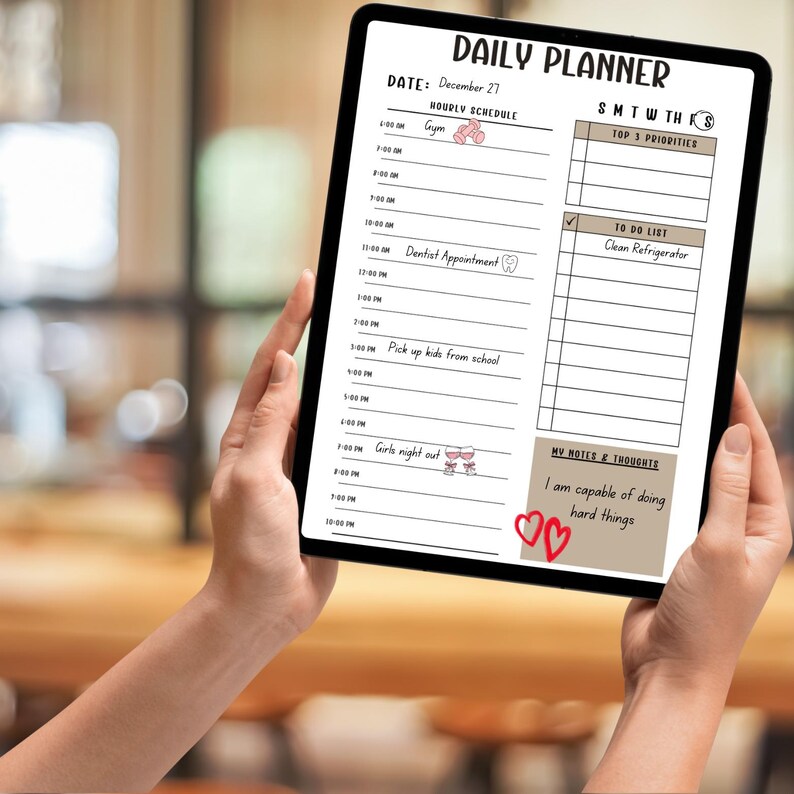 Daily Planner Printable PDF | Instant Download Daily Planning Sheet - Etsy