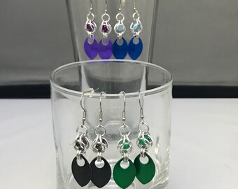 Scale Captured Stone Earrings