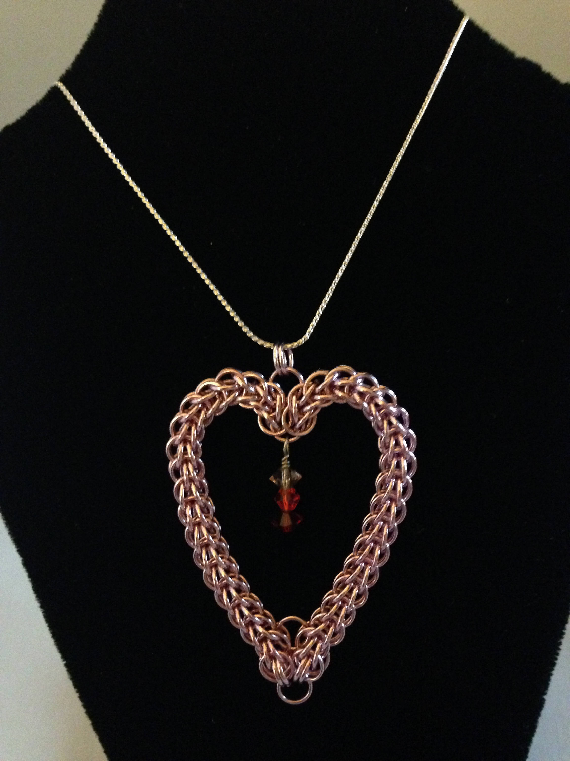 Light Pink My Heart Crystal Necklace Etsy UK