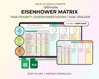 Eisenhower Matrix Template | Task Priority Tracker (Excel, Google Sheets)