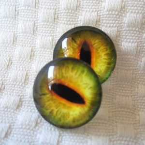 Glass dragon eyes for jewelry making or crafts 20mm cabochons image 1