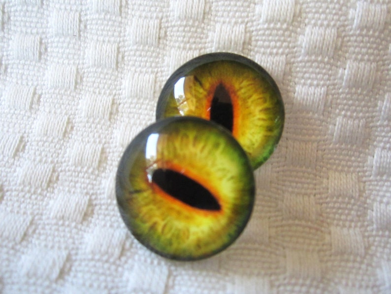 Glass dragon eyes for jewelry making or crafts 20mm cabochons image 1