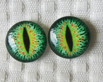 Ojos de cristal-ojos de gato verdes, 20mm-18mm-16mm-14mm-12mm- Ojos para joyería, artesanía y escultura