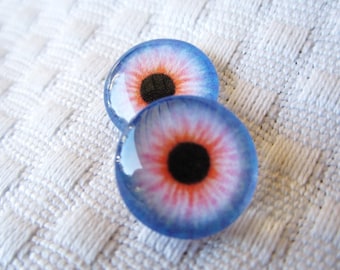 Glass eyes 14mm cabochons for fantasy dolls and sculpture