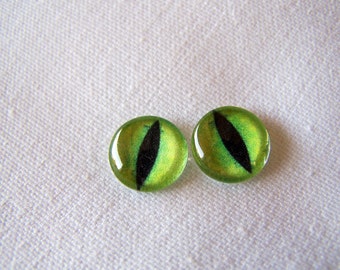 Glass eyes fantasy cat eyes handmade cabochons for steampunk jewelry making