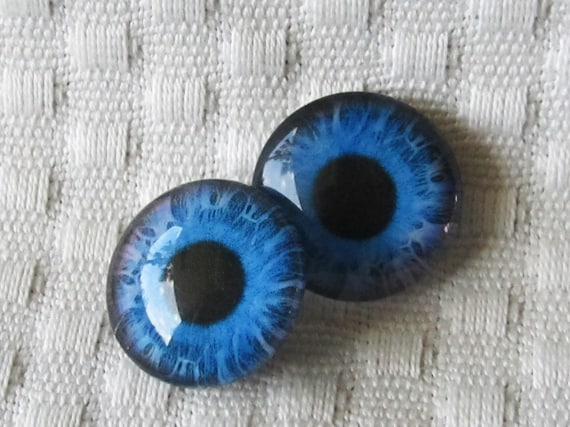Yeux De Poupée Ancienne En Verre Massif - Bleu - 14mm - NEUF