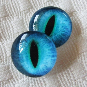 Glas Augen-blaue Katze Augen-14mm Cabochons-Schmuck Versorgung Glas