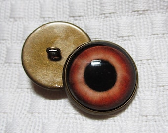 Handmade 16mm Brown Glass Eyes: Sew-On Plushie Bear Eyes