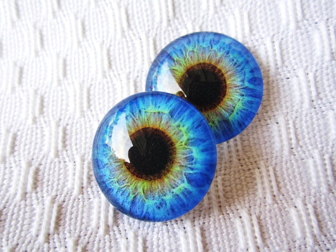 Handmade glass eyes for jewelry making or crafts 20mm Etsy