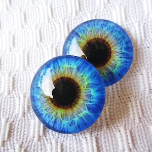 Handmade glass eyes for jewelry making or crafts 20mm cabochons
