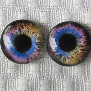Glass eyes for dolls, sculpture, and crafts 14mm cabochons