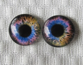 Glass eyes for dolls, sculpture, and crafts 14mm cabochons