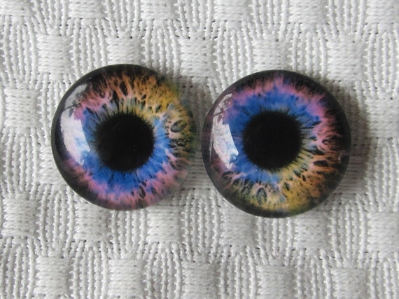 Glass Eyes for Dolls, Sculpture, and Crafts 14mm Cabochons 