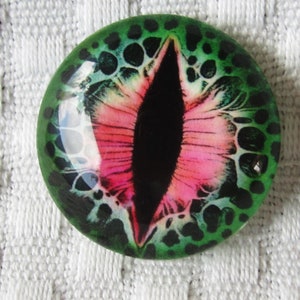 Enamel Dragon Glass Eye: 25mm Cabochon for Jewelry