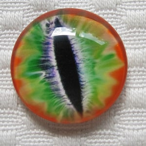 Enamel Painted Glass Dragon Eye: 25mm Cabochon