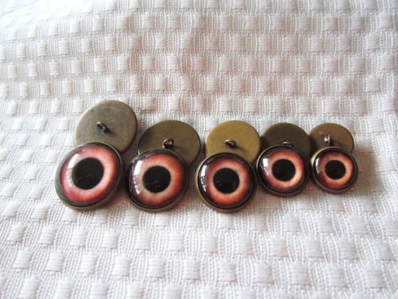 Sew on Glass Bear eyes-20mm-18mm-16mm-14mm-12mm- loop backed glass eyes-glass teddy bear eyes