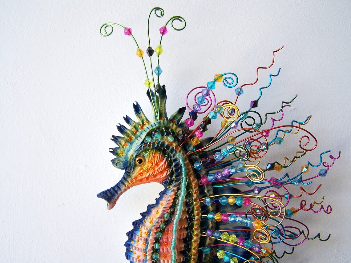 Seahorse sculpture wall bathroom decoration Etsy