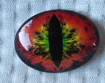 Oval glass eye-Raptor eye-dragon eye-30x40mm cabochon-oval cabochon-dinosaur eye