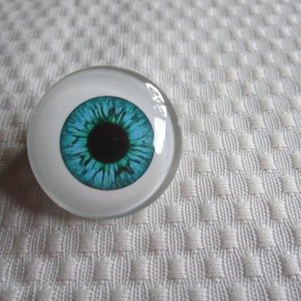 Big Glass eyeball, 40mm cabochon, Blue human eye,  large glass eye