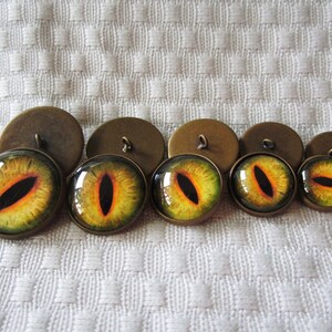 Sew on Glass eyes-Plushie glass eyes-Dragon eyes-20mm-18mm-16mm-14mm-12mm- glass loop backed eyes-glass cat eyes